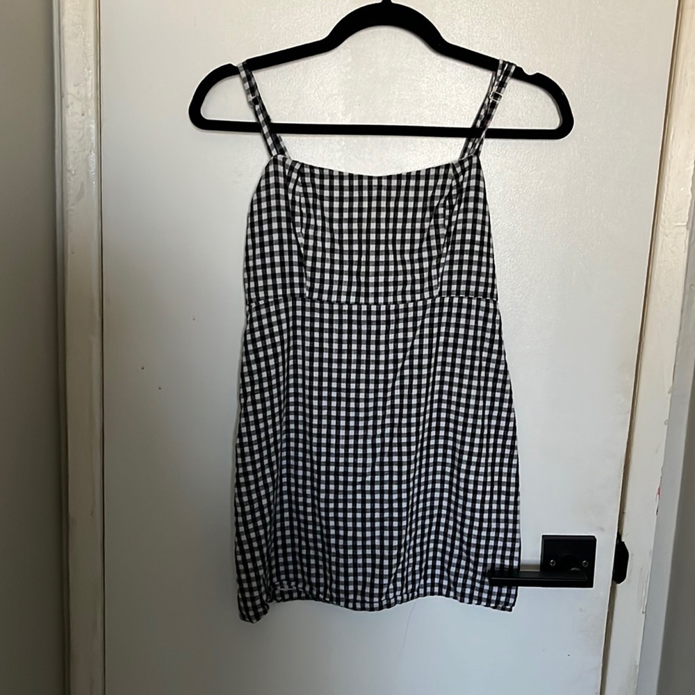 plad dress back zipper